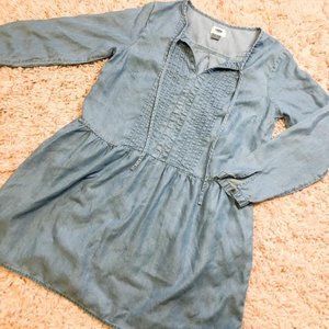 Old Navy Blue Denim Long-Sleeve Babydoll Dress
